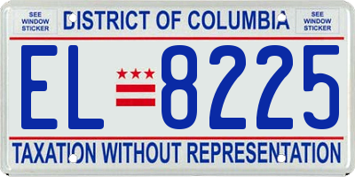 DC license plate EL8225