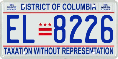DC license plate EL8226