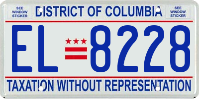 DC license plate EL8228