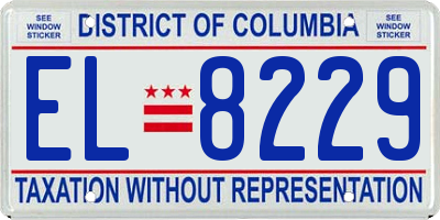 DC license plate EL8229