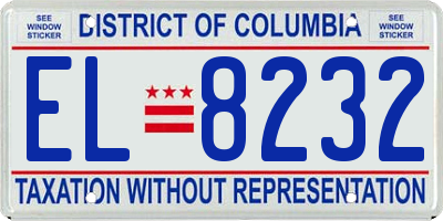 DC license plate EL8232