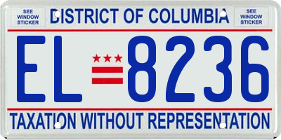 DC license plate EL8236