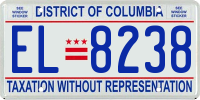 DC license plate EL8238