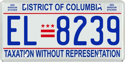 DC license plate EL8239