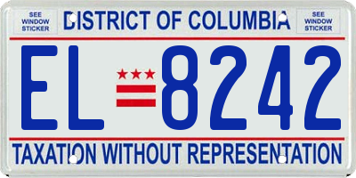 DC license plate EL8242