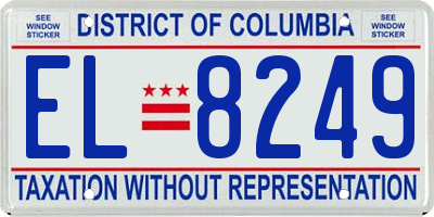 DC license plate EL8249