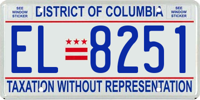 DC license plate EL8251