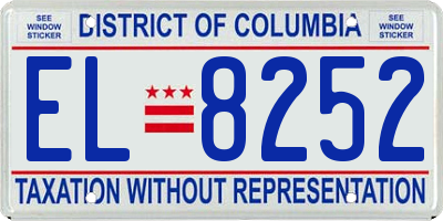 DC license plate EL8252