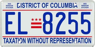 DC license plate EL8255