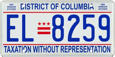 DC license plate EL8259