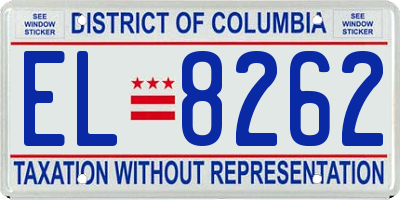 DC license plate EL8262