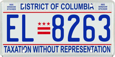 DC license plate EL8263