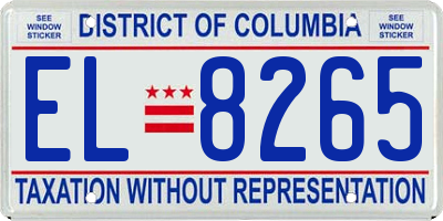 DC license plate EL8265