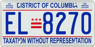 DC license plate EL8270