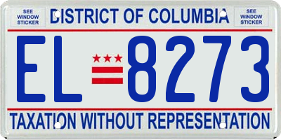 DC license plate EL8273