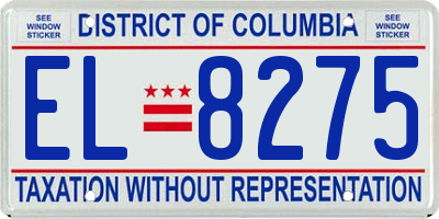 DC license plate EL8275