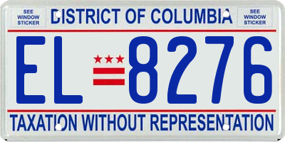 DC license plate EL8276