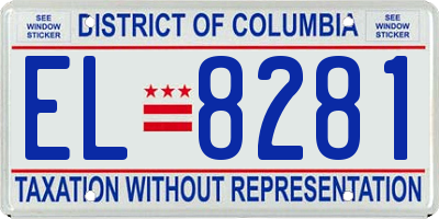 DC license plate EL8281