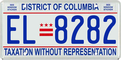 DC license plate EL8282