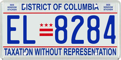 DC license plate EL8284
