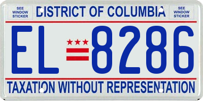 DC license plate EL8286