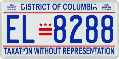 DC license plate EL8288