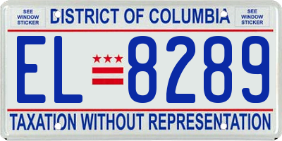 DC license plate EL8289