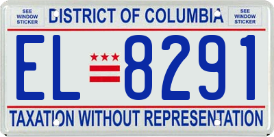 DC license plate EL8291