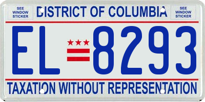 DC license plate EL8293