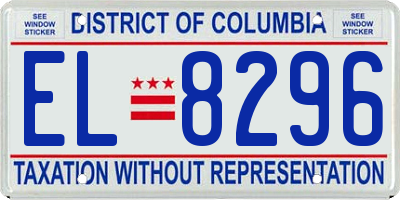 DC license plate EL8296