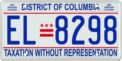 DC license plate EL8298
