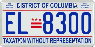 DC license plate EL8300