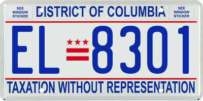 DC license plate EL8301