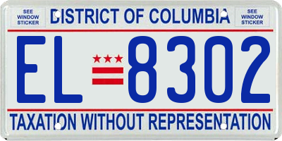 DC license plate EL8302