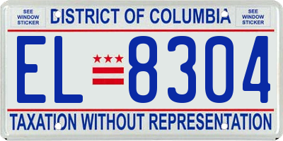 DC license plate EL8304