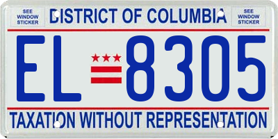 DC license plate EL8305
