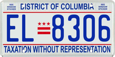 DC license plate EL8306