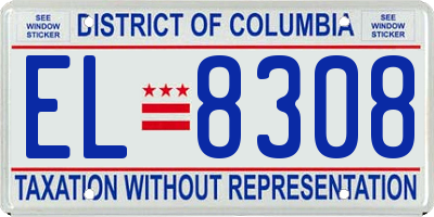 DC license plate EL8308