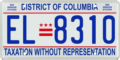 DC license plate EL8310