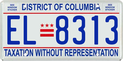 DC license plate EL8313