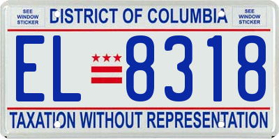 DC license plate EL8318