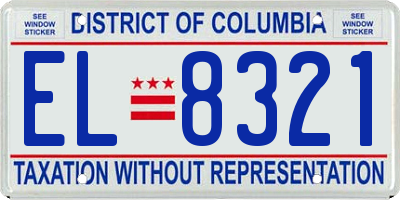 DC license plate EL8321