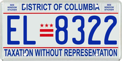 DC license plate EL8322