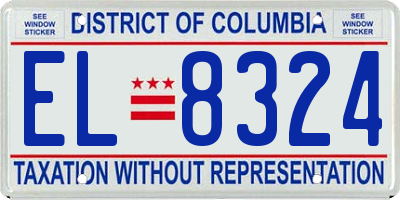 DC license plate EL8324