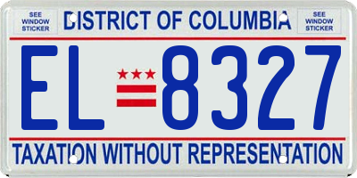 DC license plate EL8327