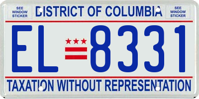 DC license plate EL8331
