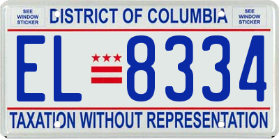 DC license plate EL8334