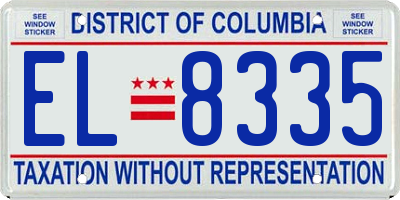 DC license plate EL8335