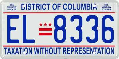 DC license plate EL8336