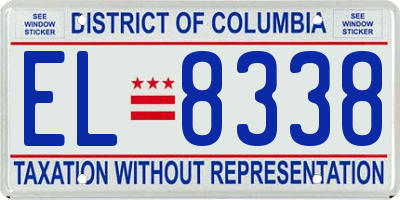 DC license plate EL8338